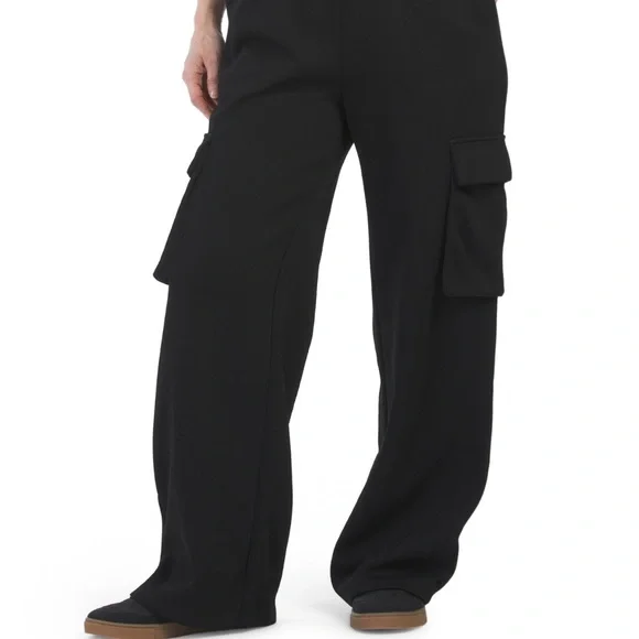 GREY LAB quilted black puffer jacket with matching black cargo pants